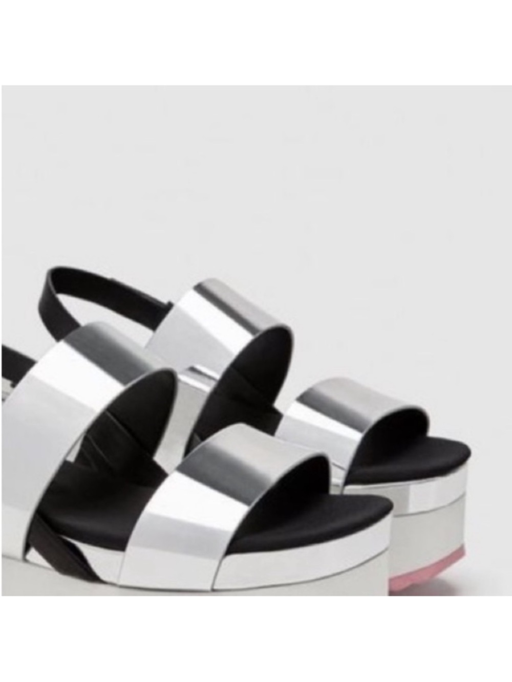 Zara Metallic Platform Sandals - Picture 3 of 7